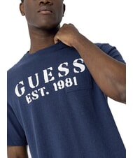 GUESS MARINA PRINT T-shirt manica corta con taschino endless blue - T-shirt Uomo - 3