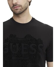 GUESS FLOCK T-shirt manica corta regular fit jetbla - T-shirt Uomo - 3