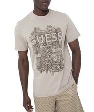 GUESS FLOCK T-shirt manica corta regular fit pasadena stone - T-shirt Uomo - 3