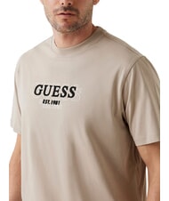 GUESS SMALL LOGO T-shirt manica corta regular fit pasadena stone - T-shirt Uomo - 3