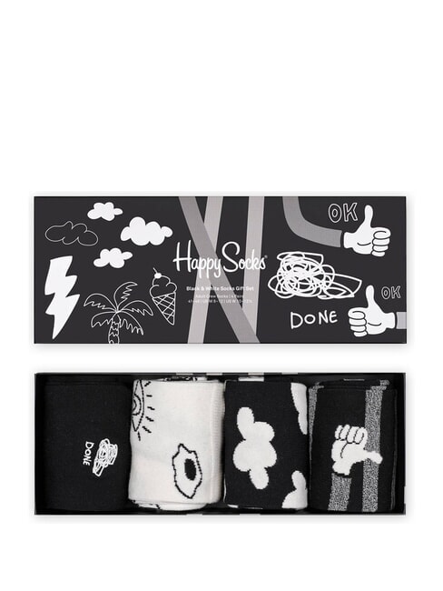 BLACK AND WHITE Gift Set 4 Paia di Calze 9100 - Calze Uomo