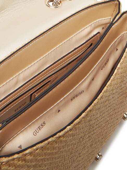 GIULLY 2 Borsa convertible in raffia con flap natural - Borse Donna