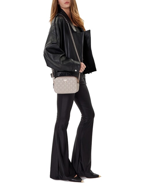 GIULLY 2 Borsa camera case trapuntata a tracolla Taupe - Borse Donna