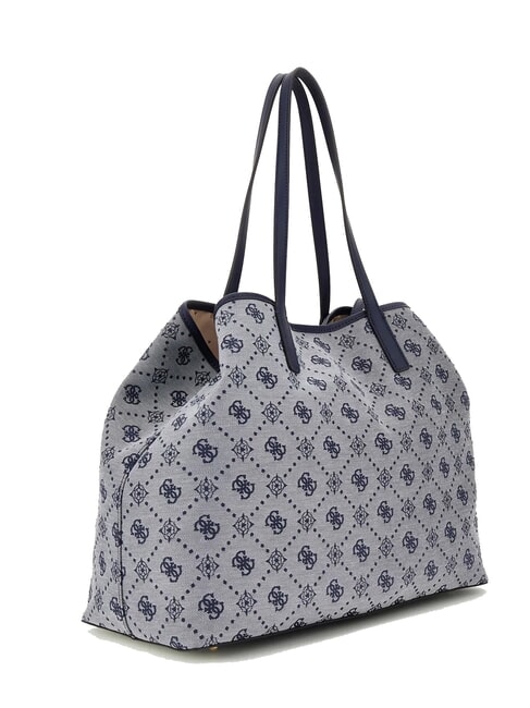 NEDA Borsa shopper in tessuto jacquard con pochette navy logo - Borse Donna