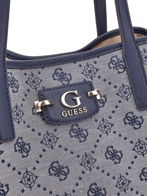 NEDA Borsa shopper in tessuto jacquard con pochette navy logo - Borse Donna