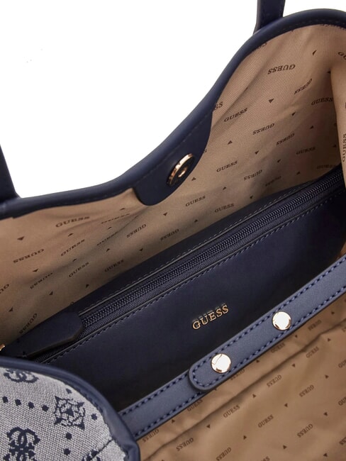 NEDA Borsa shopper in tessuto jacquard con pochette navy logo - Borse Donna