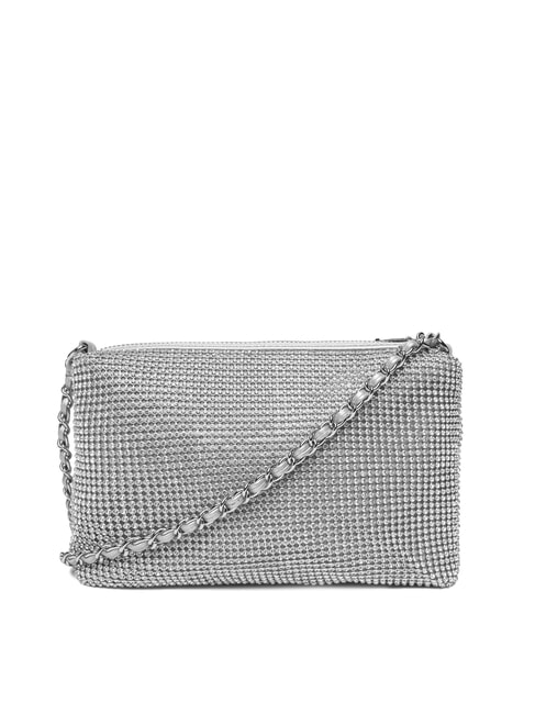 CRYSTAL Borsa a tracolla con strass silver - Borse Donna