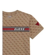 GUESS KIDS T-shirt logo 4G all over 4g aop beige blanco - T-shirt Bambino - 3