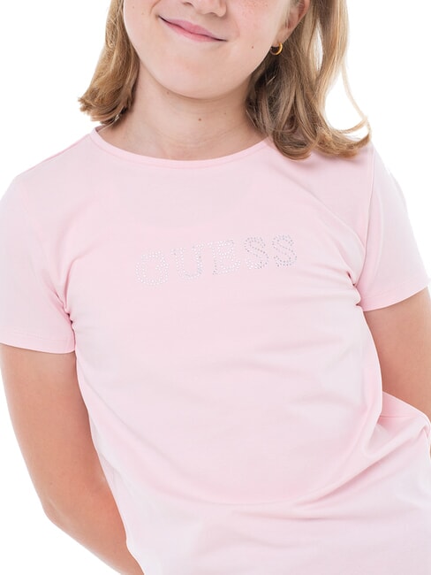 MINI ME KIDS T-shirt logo strass cotton candy pink - T-shirt Bambino