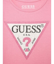 GUESS KIDS T-shirt maniche corte con strass jelly pink - T-shirt Bambino - 3