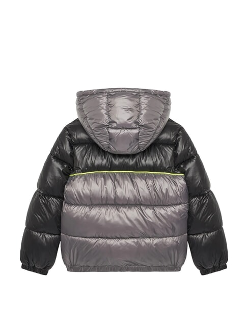 KIDS Piumino bicolor bambino con cappuccio black/grey combo - Giacche Bambini
