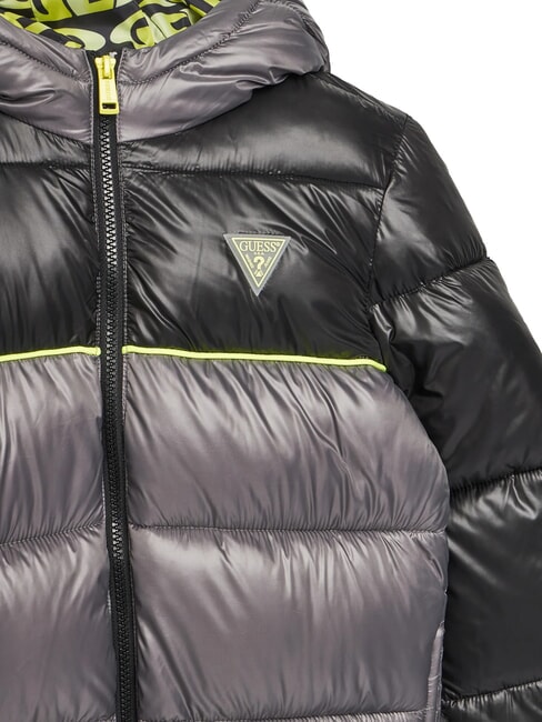 KIDS Piumino bicolor bambino con cappuccio black/grey combo - Giacche Bambini