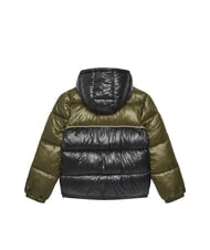 GUESS KIDS Piumino bicolor bambino con cappuccio green/black combo - Giacche Bambini - 2