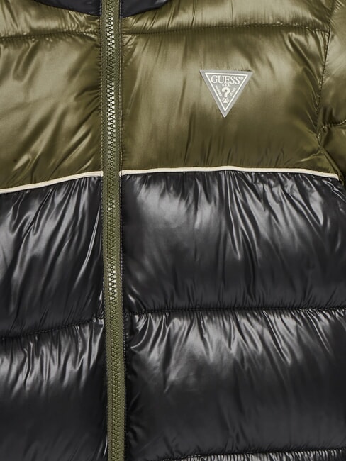 KIDS Piumino bicolor bambino con cappuccio green/black combo - Giacche Bambini