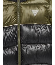 GUESS KIDS Piumino bicolor bambino con cappuccio green/black combo - Giacche Bambini - 3