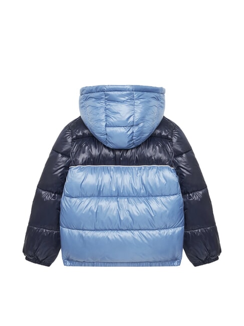 KIDS Piumino bicolor bambino con cappuccio blue tonal color blo - Giacche Bambini