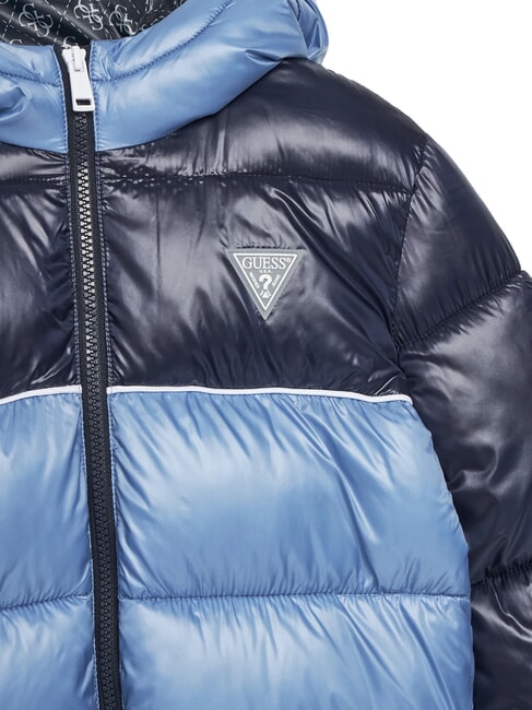 KIDS Piumino bicolor bambino con cappuccio blue tonal color blo - Giacche Bambini