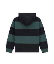 GUESS KIDS Felpa bambino a strisce con cappuccio green/black combo - Felpe Bambini - 2