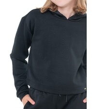 GUESS KIDS MINI ME Felpa logo peony all over con cappuccio peony m black - Felpe Bambini - 3