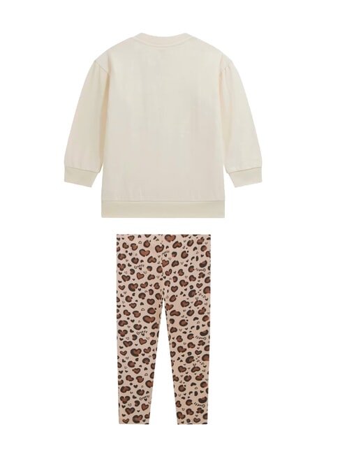 KIDS MINI ME kit tuta bimba felpa e pantaloni cremwhi - Tute bambini