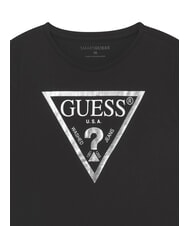 GUESS KIDS T-shirt stampa logo triangolo jet black w/ frost g - T-shirt Bambino - 3