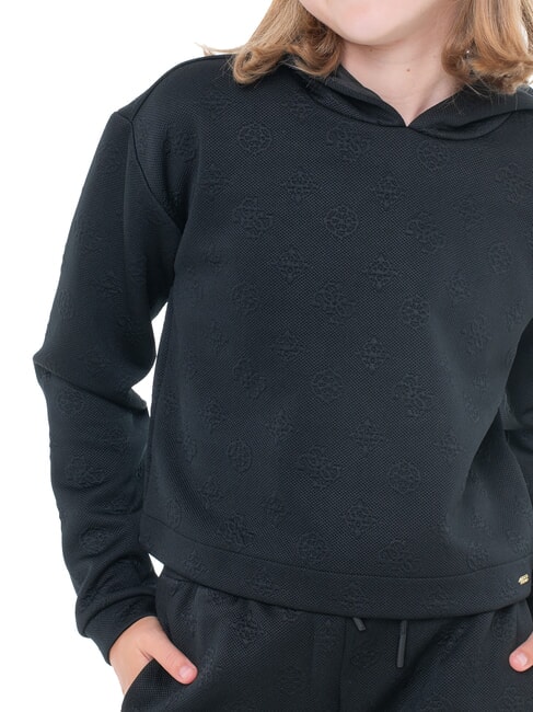 KIDS MINI ME Felpa logo peony all over con cappuccio peony m black - Felpe Bambini