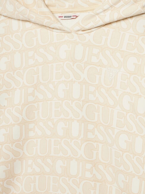 KIDS Felpa con cappuccio logo all over logo beige - Felpe Bambini