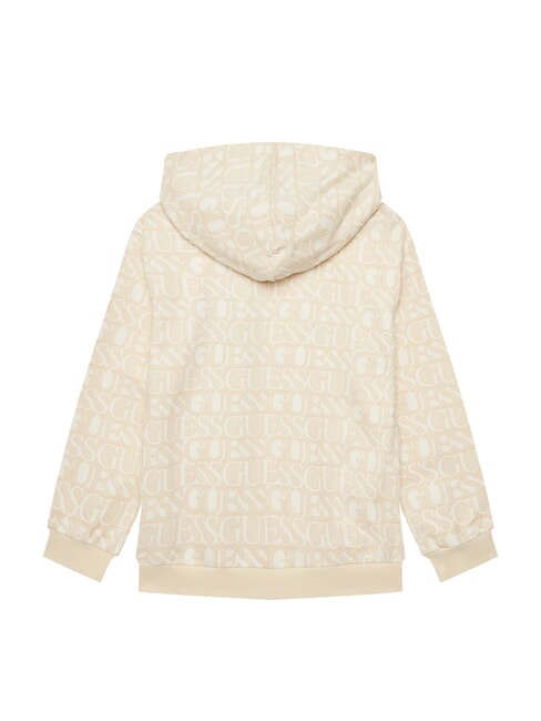 KIDS Felpa con cappuccio logo all over logo beige - Felpe Bambini