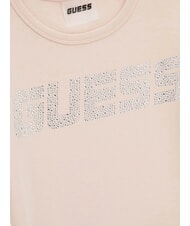 GUESS KIDS MINI ME T-shirt manica corta bambina con strass pale sand - T-shirt Bambino - 3