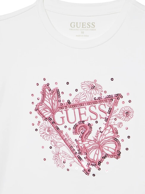 KIDS T-shirt manica corta ricamo e paillettes purwhite - T-shirt Bambino