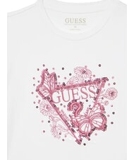 GUESS KIDS T-shirt manica corta ricamo e paillettes purwhite - T-shirt Bambino - 3