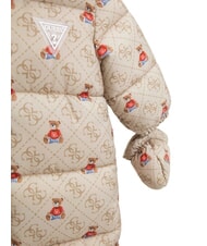 GUESS KIDS MINI ME Tuta da neve con cappuccio 4g rustic beige aop - Tutine e completi per neonati - 4
