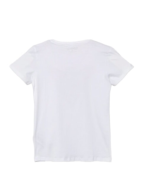 KIDS T-shirt in cotone con stampa e strass pure white multi - T-shirt Bambino