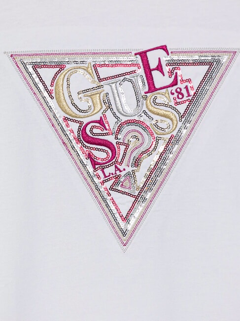 KIDS T-shirt in cotone con stampa e strass pure white multi - T-shirt Bambino