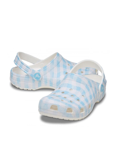 CLASSIC GINGHAM Ciabatte sabot da donna con stampa white/blue - Scarpe Donna