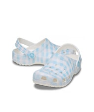 CROCS CLASSIC GINGHAM Ciabatte sabot da donna con stampa white/blue - Scarpe Donna - 5