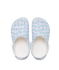 CROCS CLASSIC GINGHAM Ciabatte sabot da donna con stampa white/blue - Scarpe Donna - 3