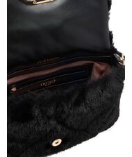 LIUJO LAPUFFY Borsa peluche manico catena NERO - Borse Donna - 3