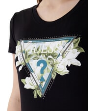 GUESS CAMELIA TRIANGLE T-shirt a maniche corte con stampa e applicazioni jetbla - T-shirt e Top Donna - 3