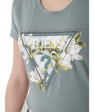 GUESS CAMELIA TRIANGLE T-shirt a maniche corte con stampa e applicazioni heavy metal grey - T-shirt e Top Donna - 3