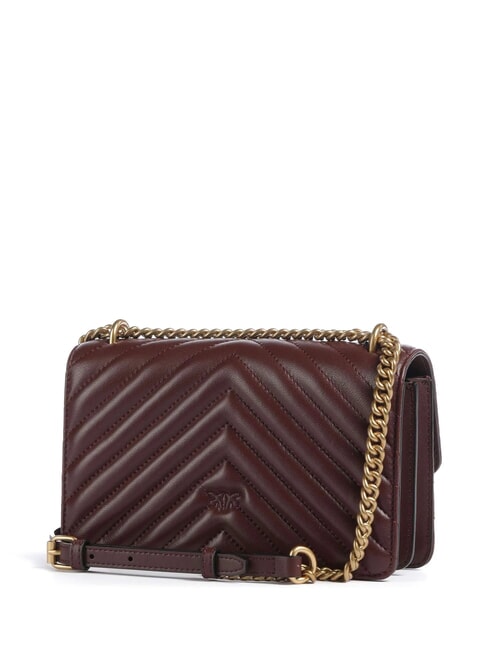 MINI LOVE BAG Borsa one chevron burgundy wine-antique gold - Borse Donna