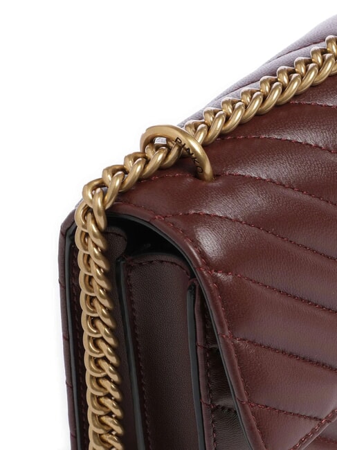 MINI LOVE BAG Borsa one chevron burgundy wine-antique gold - Borse Donna