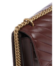 PINKO MINI LOVE BAG Borsa one chevron burgundy wine-antique gold - Borse Donna - 3