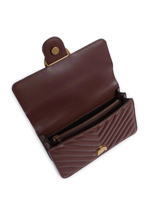 MINI LOVE BAG Borsa one chevron burgundy wine-antique gold - Borse Donna