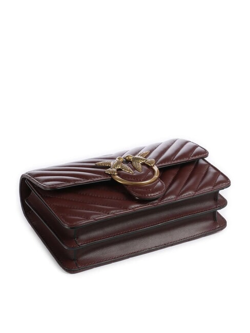 MINI LOVE BAG Borsa one chevron burgundy wine-antique gold - Borse Donna