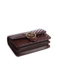 PINKO MINI LOVE BAG Borsa one chevron burgundy wine-antique gold - Borse Donna - 5