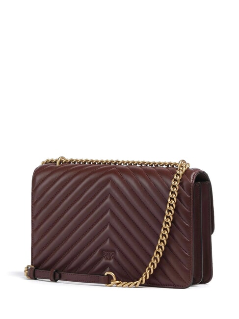 CLASSIC LOVE ONE Borsa in pelle nappa burgundy wine-antique gold - Borse Donna