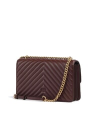PINKO CLASSIC LOVE ONE Borsa in pelle nappa burgundy wine-antique gold - Borse Donna - 2