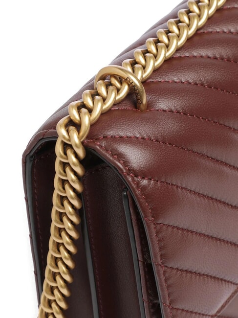 CLASSIC LOVE ONE Borsa in pelle nappa burgundy wine-antique gold - Borse Donna