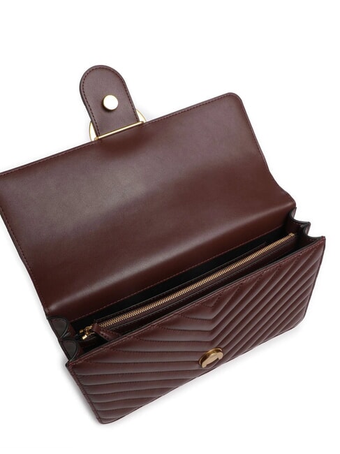 CLASSIC LOVE ONE Borsa in pelle nappa burgundy wine-antique gold - Borse Donna